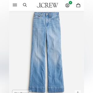 Jcrew Denim High-Rise Wide-Leg Trouser